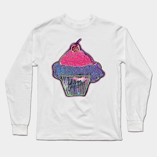 Yum - Cupcake Long Sleeve T-Shirt by aadventures